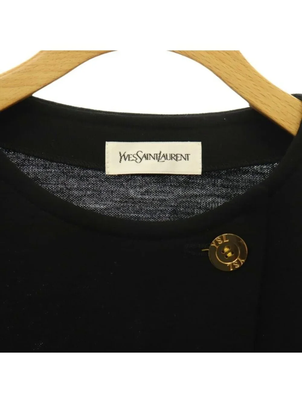 Saint Laurent Cardigan Long Sleeve Crew Neck Wool Black M